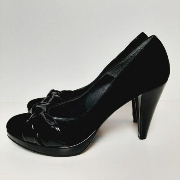 OSVALDO ROSSI Suede & Patent High Heel Pumps Sz 9 US/ Eur 40 Flawed - Picture 7 of 14